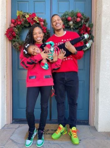 Paul Felix daughter Allyson Felix with her husband Kenneth Ferguson and daughter Camryn.